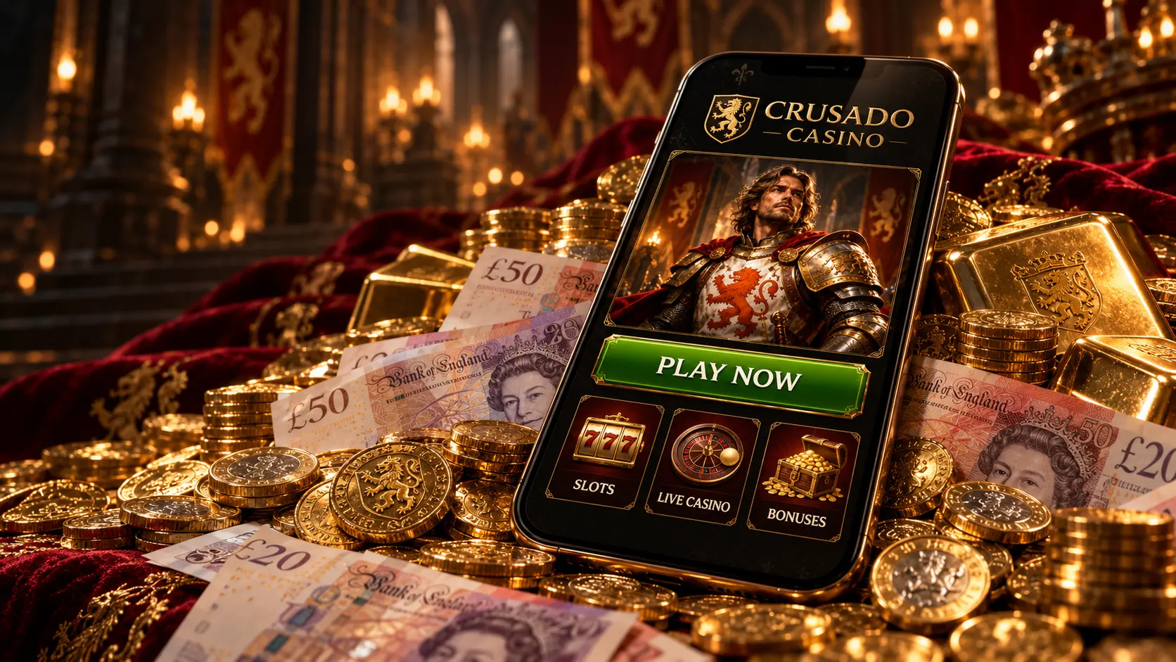 Crusado mobile experience — browser-based play on iOS and Android