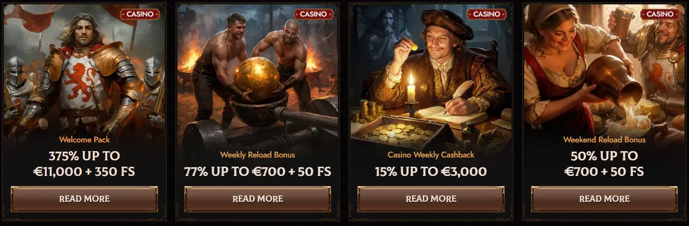 Crusado Casino — Welcome Pack, Weekly and Weekend Reload Bonuses and Casino Weekly Cashback